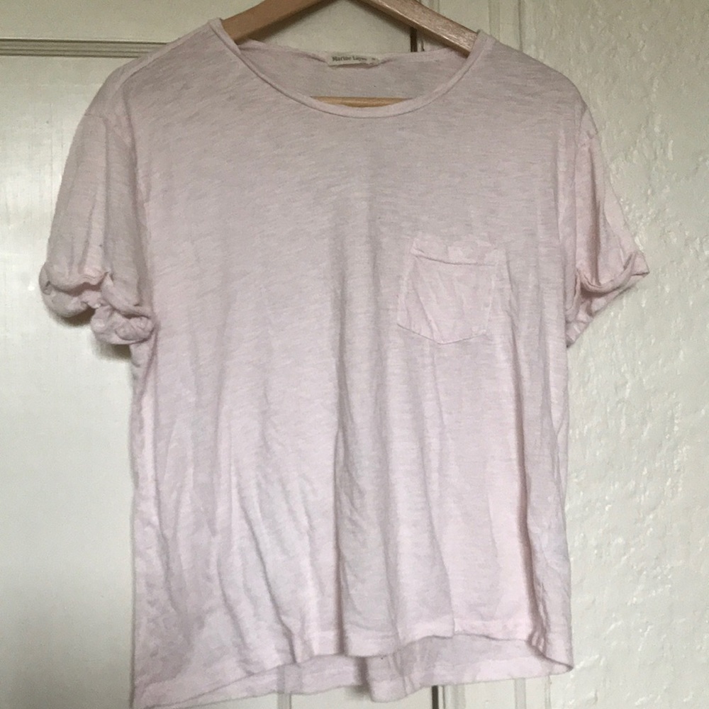 Light pink Marine Layer rolled sleeve T-shirt